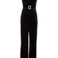 Black Velvet Wrap Palazzo Jumpsuit