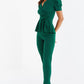 Bottle Green Split Front Trousers