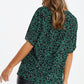 Black Green Animal Print Boxy Top — Green / 10