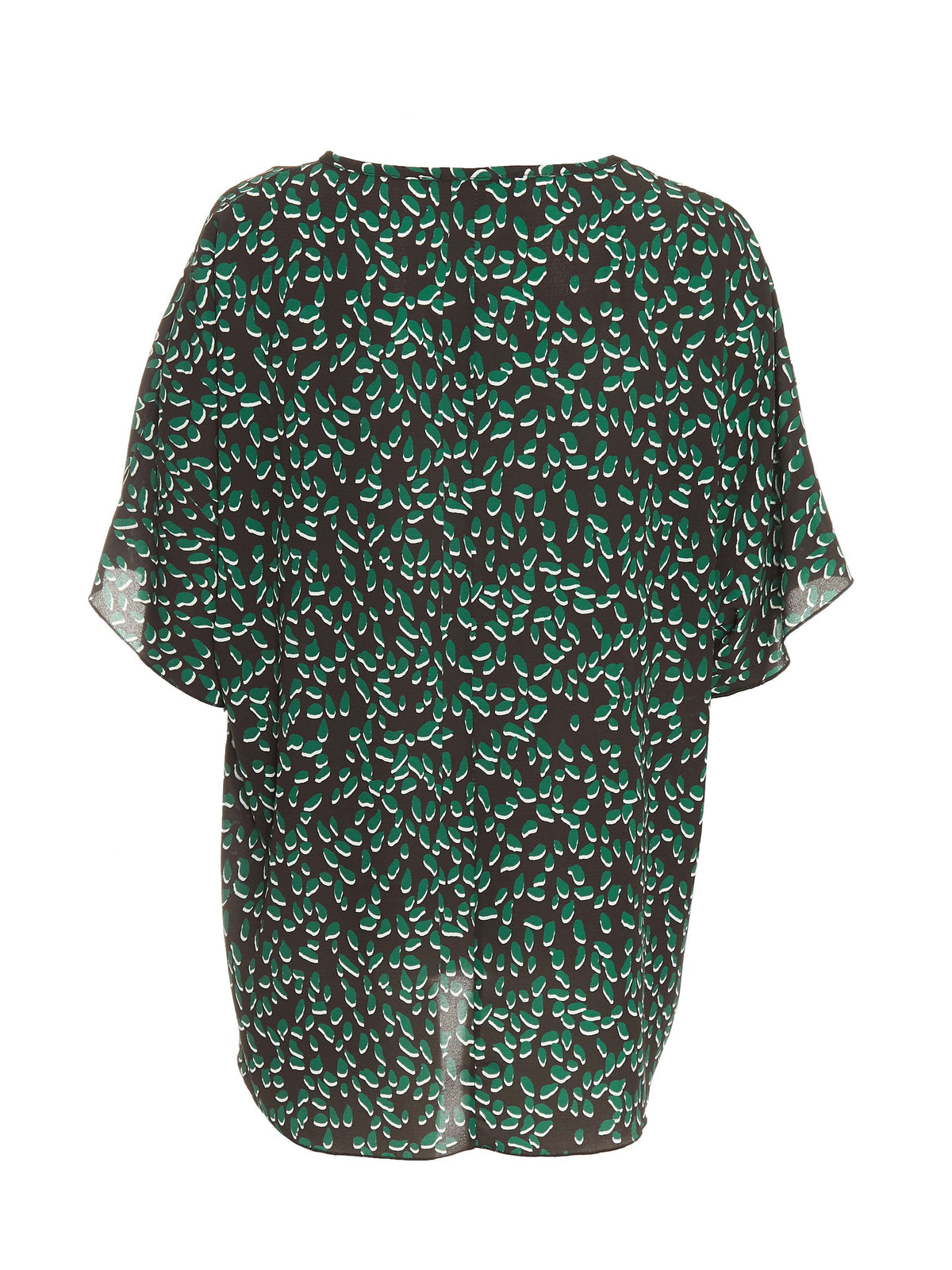 Black Green Animal Print Boxy Top — Green / 10