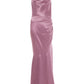Pink Satin Cross Back Maxi Dress â€” 8