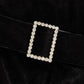 Black Velvet Diamante Buckle Palazzo Trousers â€” 8