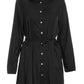 Black Satin Diamante Shirt Mini Dress — 10