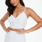 Cream Chiffon Dobby Tie Back Crop Top