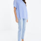 Light Blue Chiffon Pleated Blouse