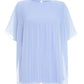 Light Blue Chiffon Pleated Blouse