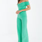 Green Bardot Palazzo Jumpsuit