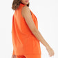 Orange Marcella Sleeveless Blazer