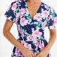 Navy Floral Dip Hem Midi Dress â€” 16