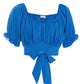 Blue Ruched Crop Top