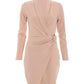 Stone Wrap Buckle Blazer Dress