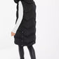 Black Padded Hooded Long Gilet