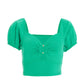 Jade Green Cut Out Crop Top â€” 8