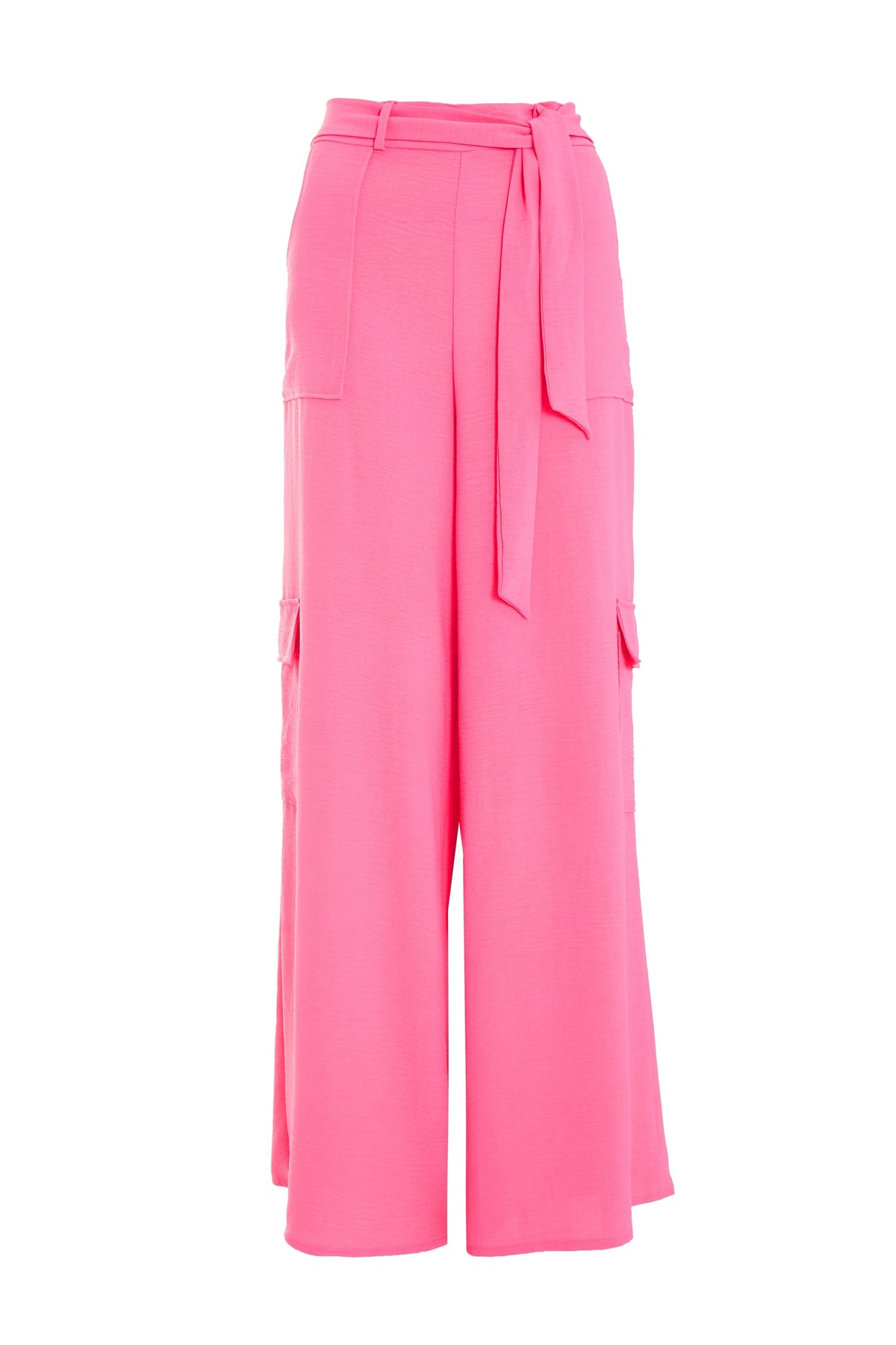 Pink Wide Leg Cargo Trousers â€” 8