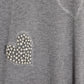 Light Grey Knit Diamanté Hearts Oversized Jumper