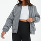 Grey Oversized Bomber Jacket