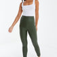Khaki Seam Detail Zip Side Legging