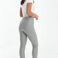 Grey Seam Detail Zip Leggings
