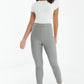 Grey Seam Detail Zip Leggings