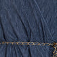 Dark Blue Plisse Wrap Chain Dress
