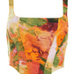 Multicoloured Marble Print Corset Crop Top