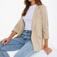 Stone Ruched Sleeve Blazer