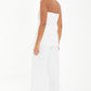 White Woven Diamanté Trim Detail High Waist Trouser