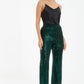 Bottle Green Sequin High Waist Trouser