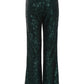 Bottle Green Sequin High Waist Trouser