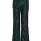Bottle Green Sequin High Waist Trouser
