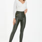 Khaki High Waist Detail Trousers