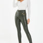 Khaki High Waist Detail Trousers