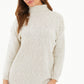 Stone Knit Pearl Detail LSL Turtle Neck Jumper