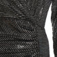 Gun-Metal Sequin Brillo Front Wrap Midi Dress