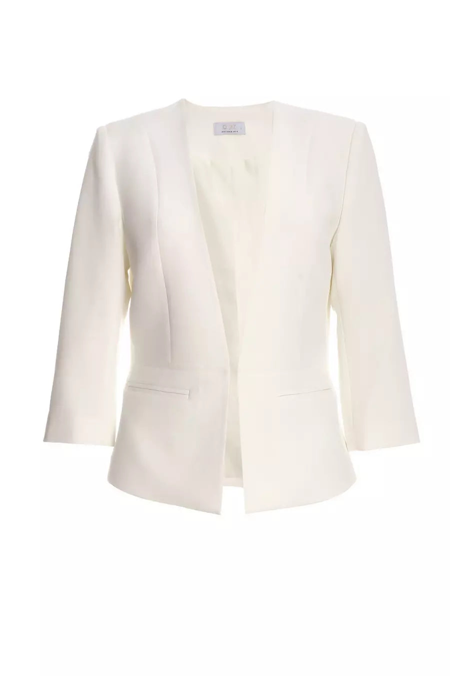 Cream Tailored Cropped Blazer — 14