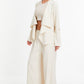 Cream Woven Waterfall Blazer — 8