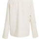 Cream Woven Waterfall Blazer — 8