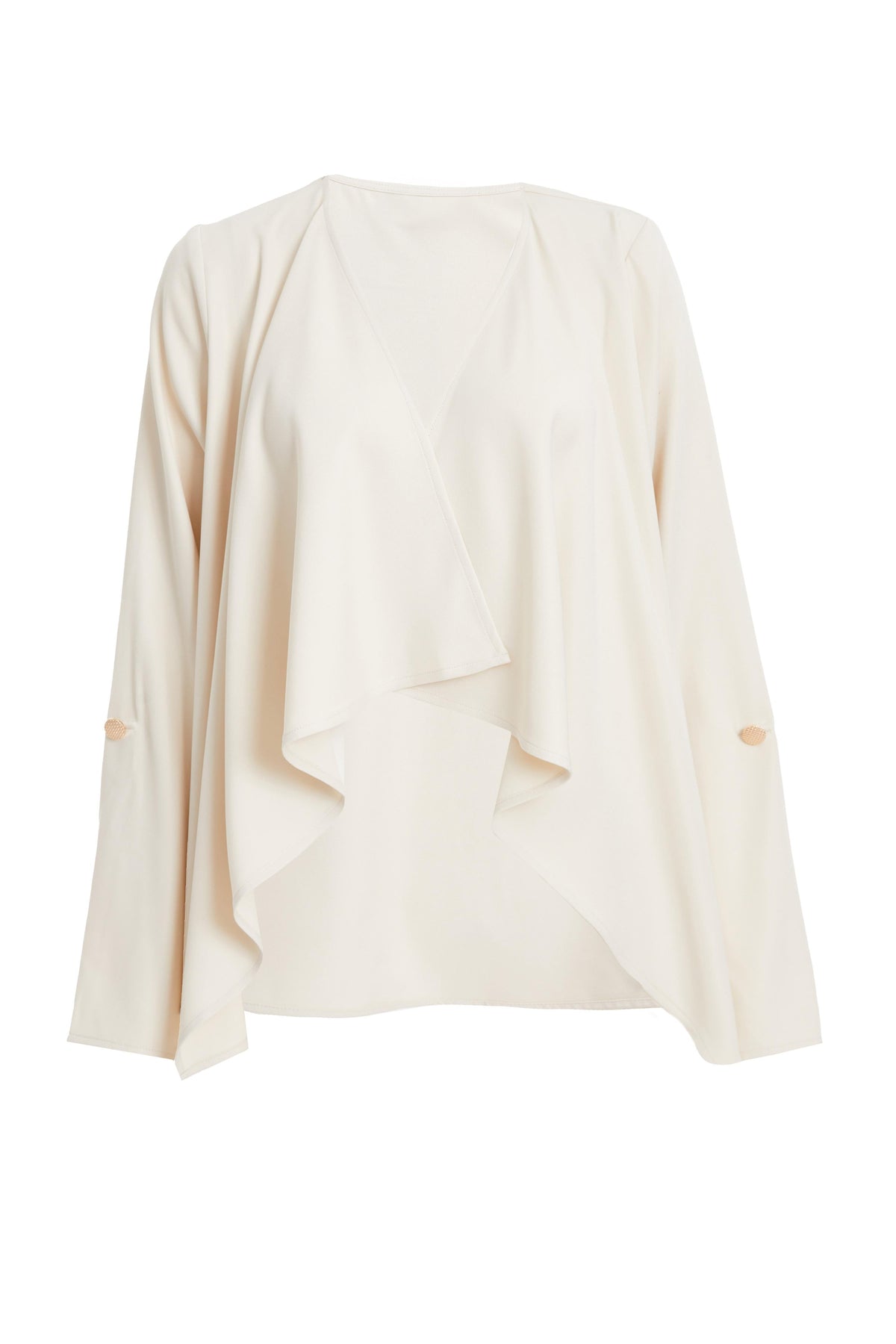 Cream Woven Waterfall Blazer — 8