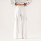CANVAS WIDE LEG CARGO TROUSERS