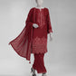Maroon Embroidered Khaddar Slub Unstitched 3Pc