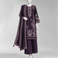 Purple Embroidered Khaddar Slub Unstitched 3Pc