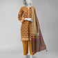 Light Brown Printed Khaddar Slub Unstitched 3Pc
