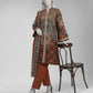 Brown Printed Light Khaddar Slub Unstitched 3Pc
