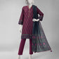 Purple Printed Khaddar Slub Unstitched 3Pc