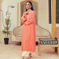 2PC - Embroidered Self Textured Suit
