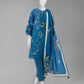 Blue Printed Cambric Unstitched 3Pc