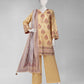 Yellow Printed Cambric Unstitched 3Pc