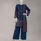 Blue Yarn Dyed Jacquard Unstitched 3Pc