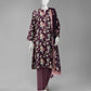 Purple Printed Cambric Unstitched 3Pc