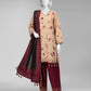 Beige Embroidered Dobby Unstitched 3Pc